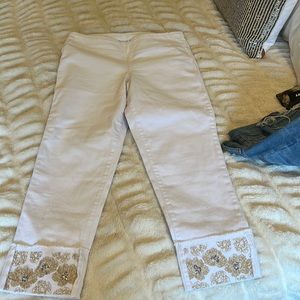 Inc white pants with decorative cuff size 4 new
